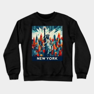 The Statue of liberty New York Abstract Cityscape Crewneck Sweatshirt